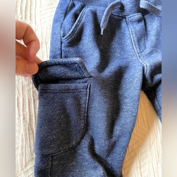 💥3/$20💥3T Fleecy Cargo-Style Sweatpants Lounge Pants, Pockets, Heathered Blue - Picture 2 of 8